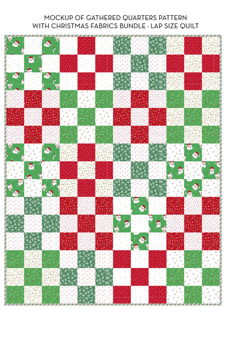 Christmas Fabrics Bundle for Gathered Quarters Quilt; Fabric Only