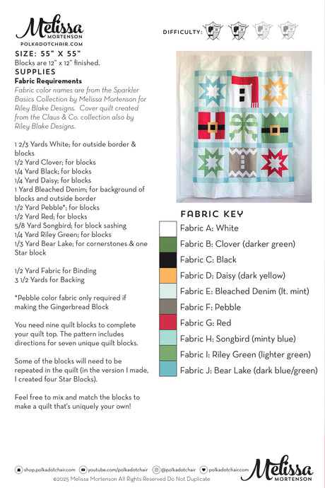 Festive Friends Christmas Quilt Complete Pattern | Digital PDF Pattern