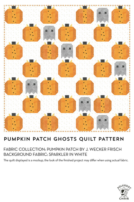 Pumpkin Patch Ghosts Halloween Quilt Pattern; Digital PDF Pattern