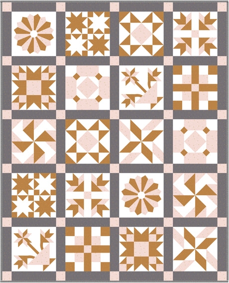 Society Sparkler Vintage Inspired Sampler Quilt Pattern | Printed Pattern