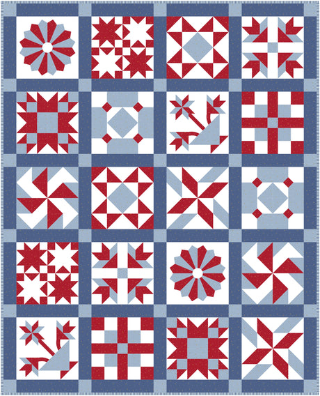 Society Sparkler Vintage Inspired Sampler Quilt Pattern | Printed Pattern