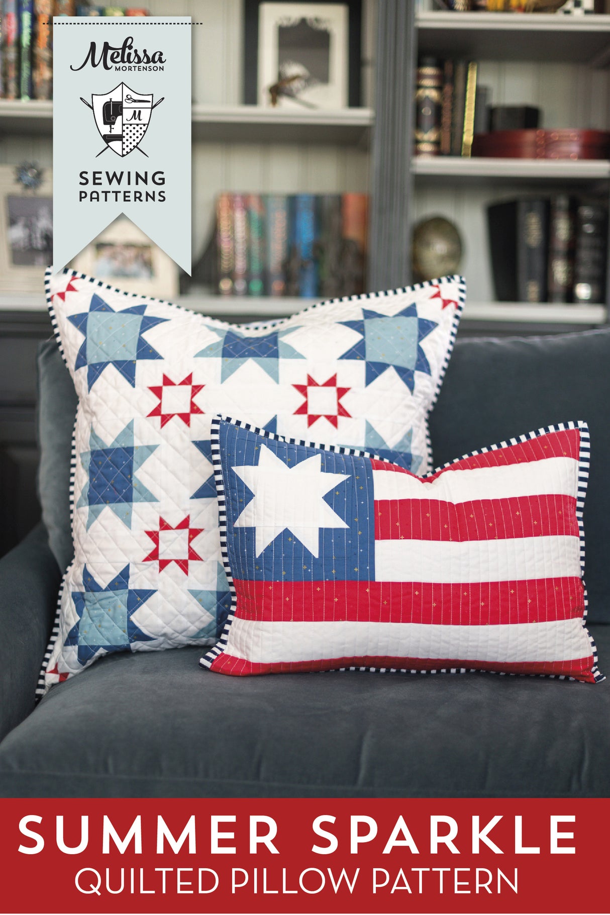 Summer Sparkler Quilted Pillow Pattern; Digital PDF Pattern
