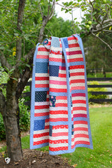 Red, White, and Scrappy American Flag Quilt Pattern | Printed Pattern