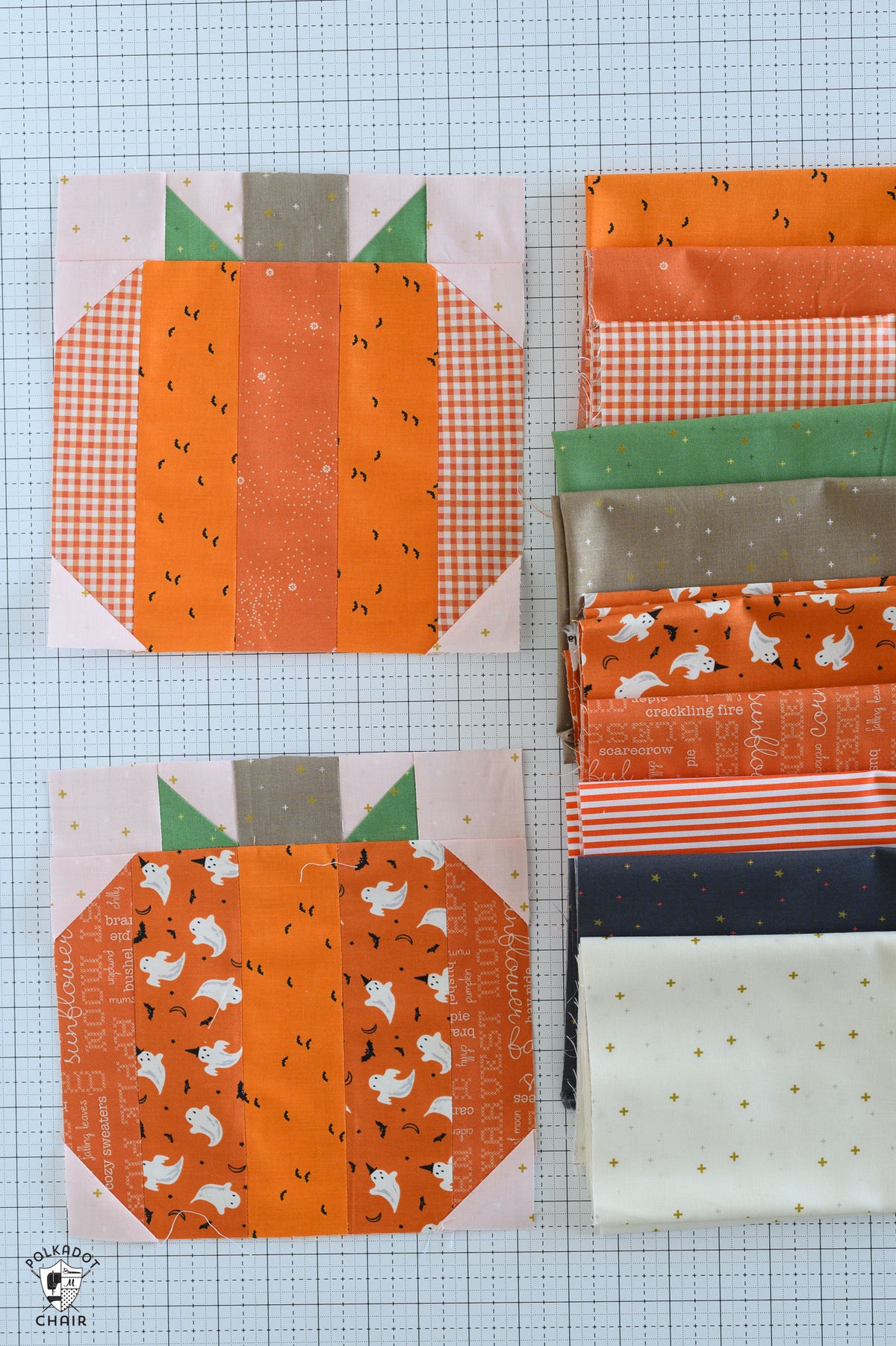 Pink-o-ween Pumpkin Patch Ghosts Quilt Kit; Fabric & Pattern