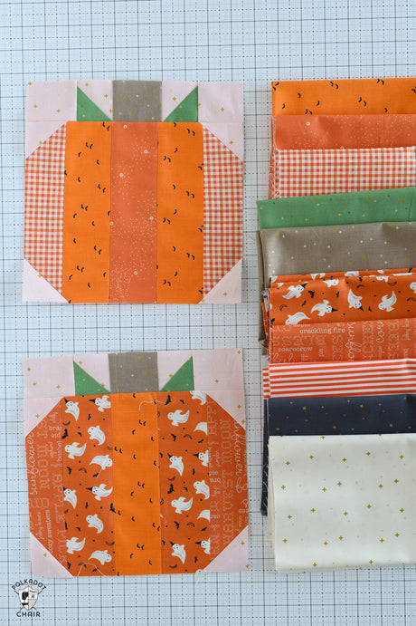 Pink-o-ween Pumpkin Patch Ghosts Quilt Kit; Fabric & Pattern