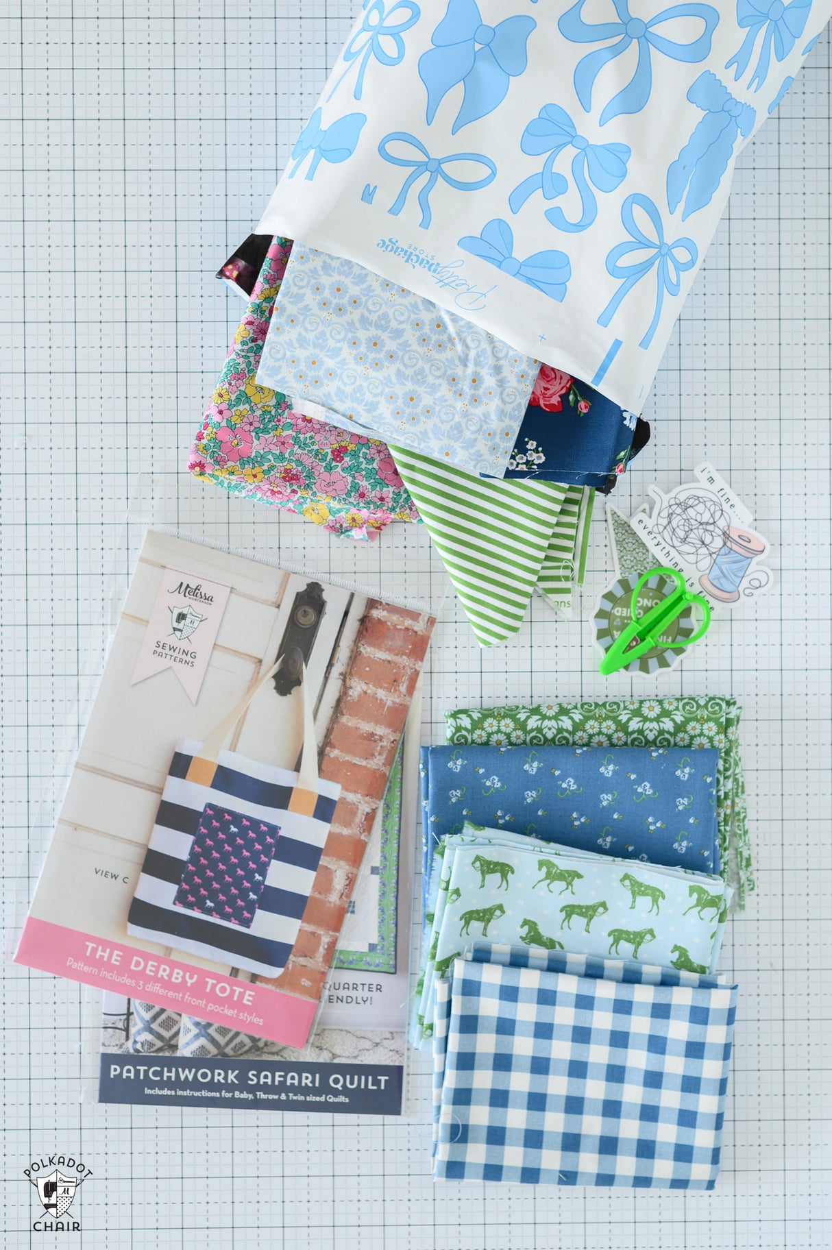 Mystery Scrap & Fat Quarter Fabric Bag; Riley Blake Fabrics, & Sewing Surprises