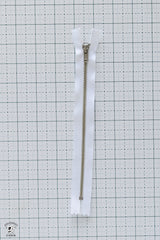 8” Metal Zipper; White