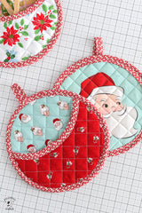 Claus and Co Christmas Potholder Kits Includes Fabric & Pattern