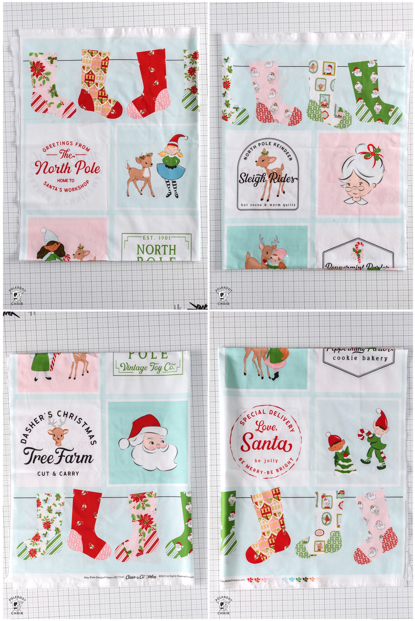 Claus and Co Christmas Potholder Kits Includes Fabric & Pattern