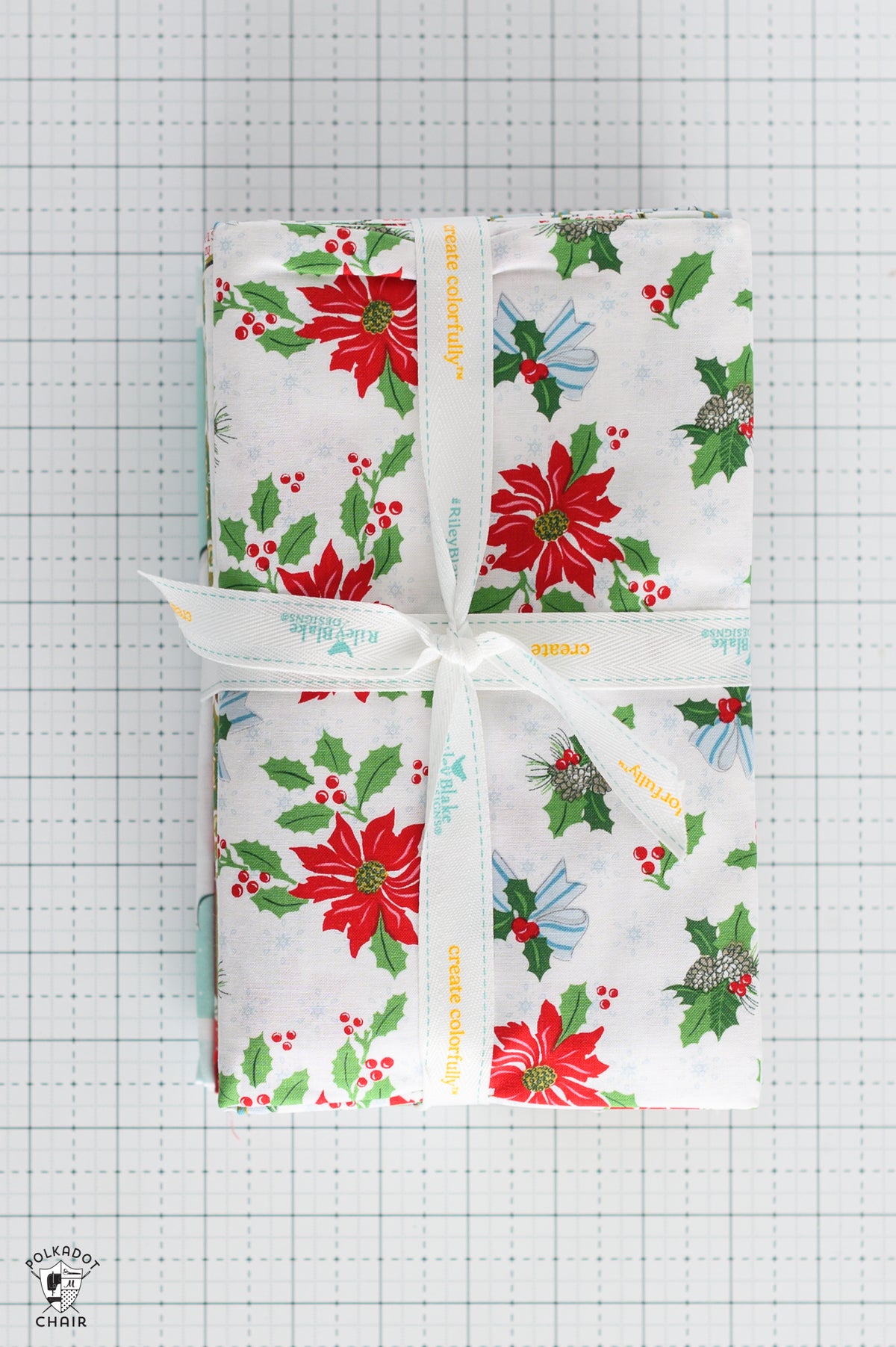 Claus & Co Fabric Bundle; White; 1 yard each of 8 Prints and Panel