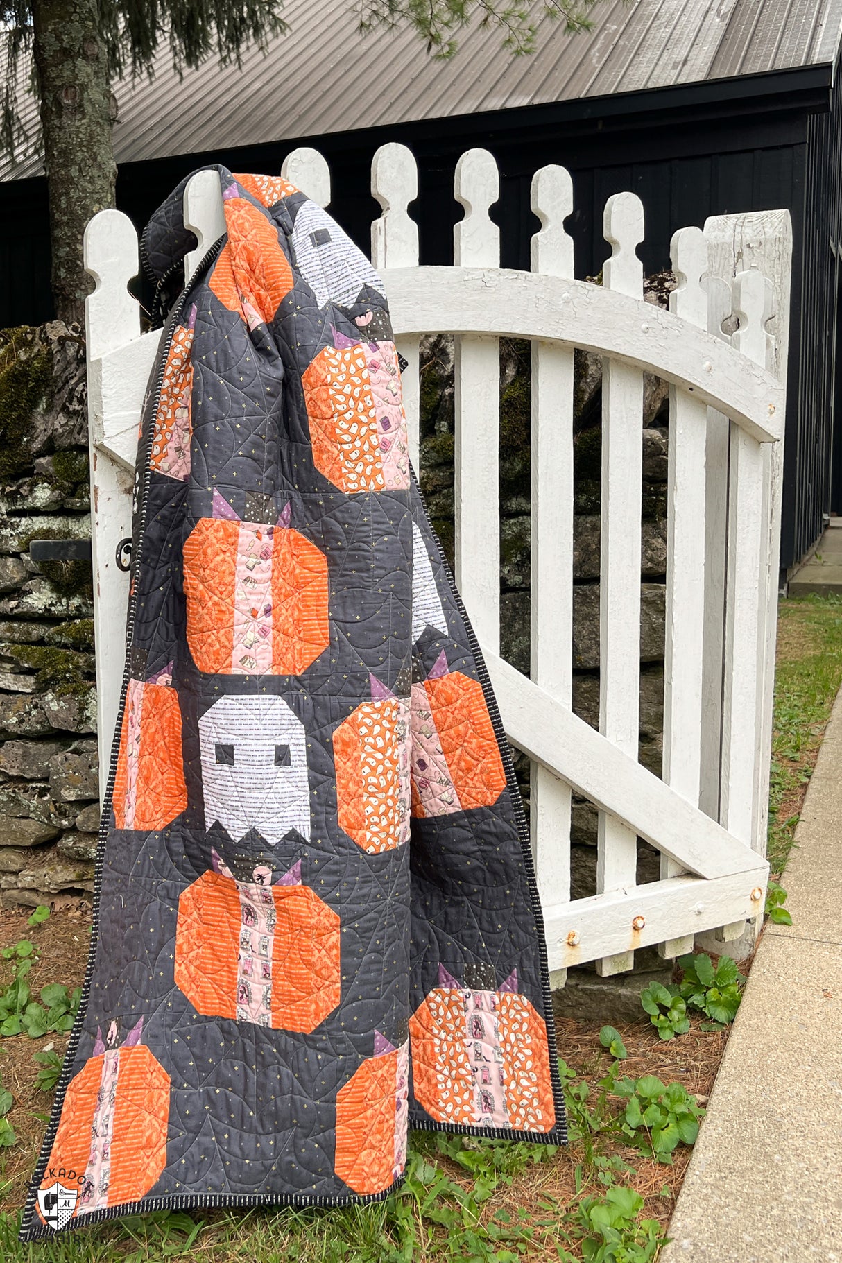 Pumpkin Patch Ghosts Halloween Quilt Pattern; Digital PDF Pattern