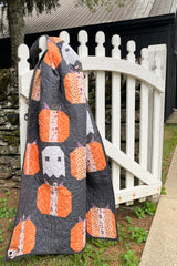 Pumpkin Patch Ghosts Halloween Quilt Pattern; Digital PDF Pattern