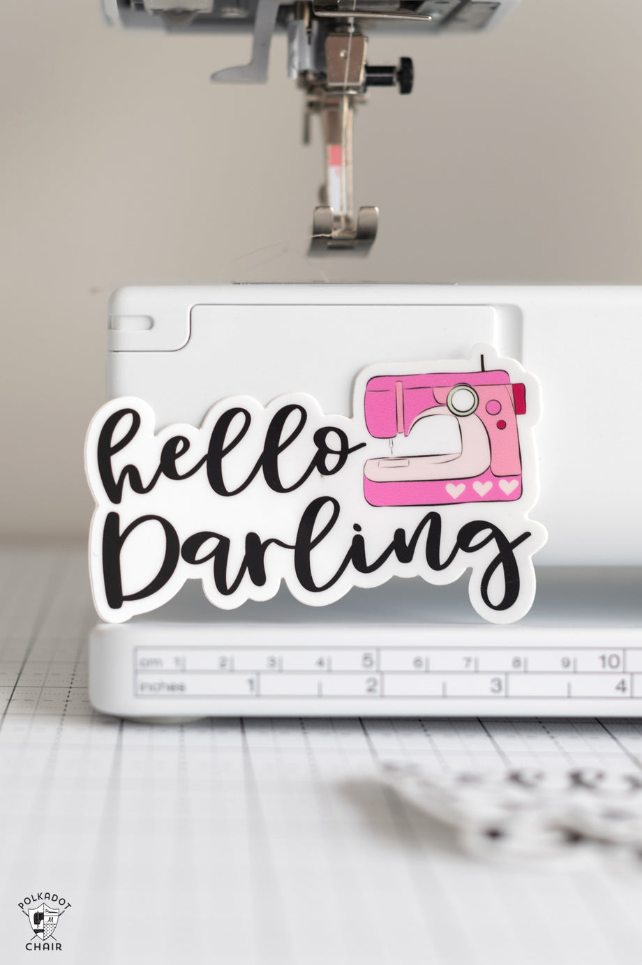 Hello Darling Sewing Machine Stickers – Polka Dot Chair Patterns