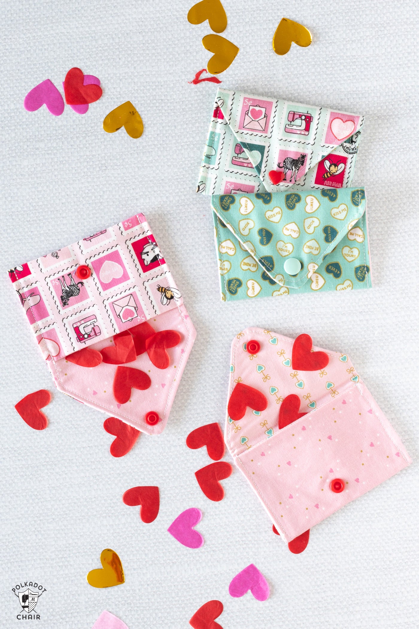 Valentine's Day Chair Backer Pouch & Envelope | Digital PDF Sewing Pattern