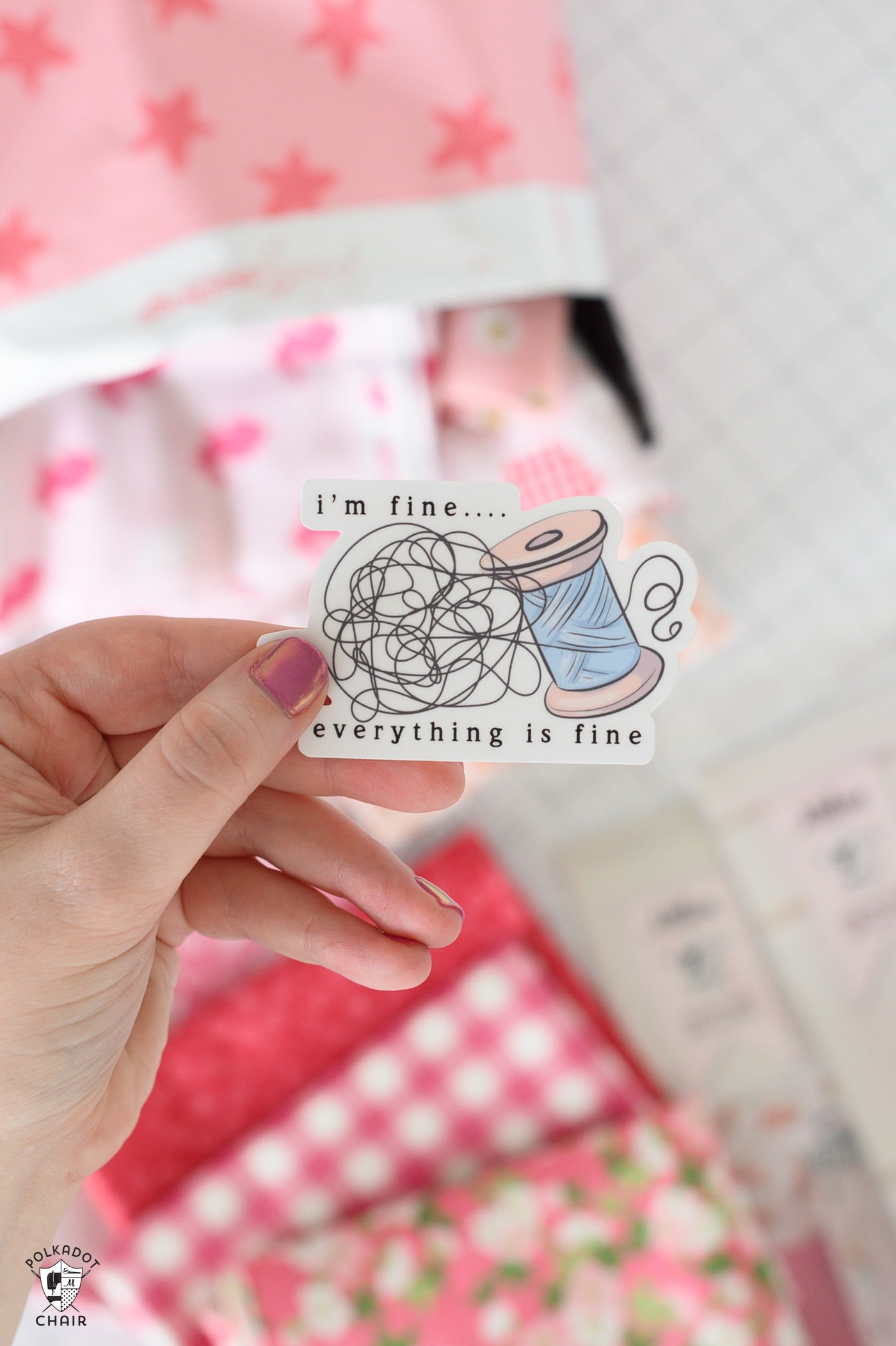 I’m Fine Sewing Sticker
