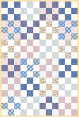 Gathered Quarters Summer Picnic Quilt Kit: Fabric, Quilt Pattern & Sticker