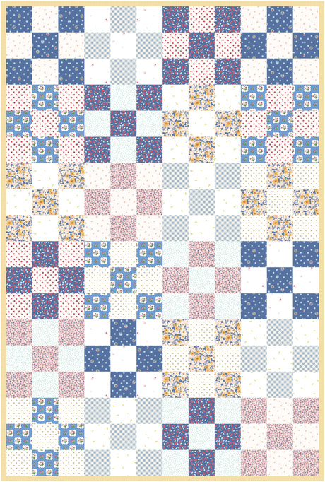 Gathered Quarters Summer Picnic Quilt Kit: Fabric, Quilt Pattern