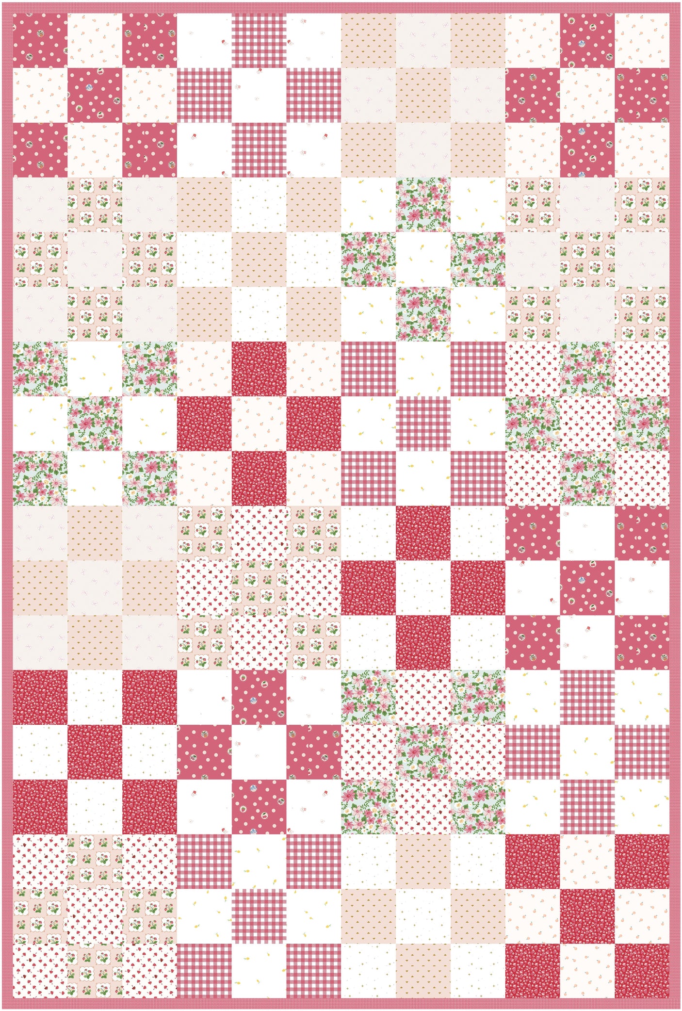 Gathered Quarters Summer Picnic Quilt Kit: Fabric, Quilt Pattern