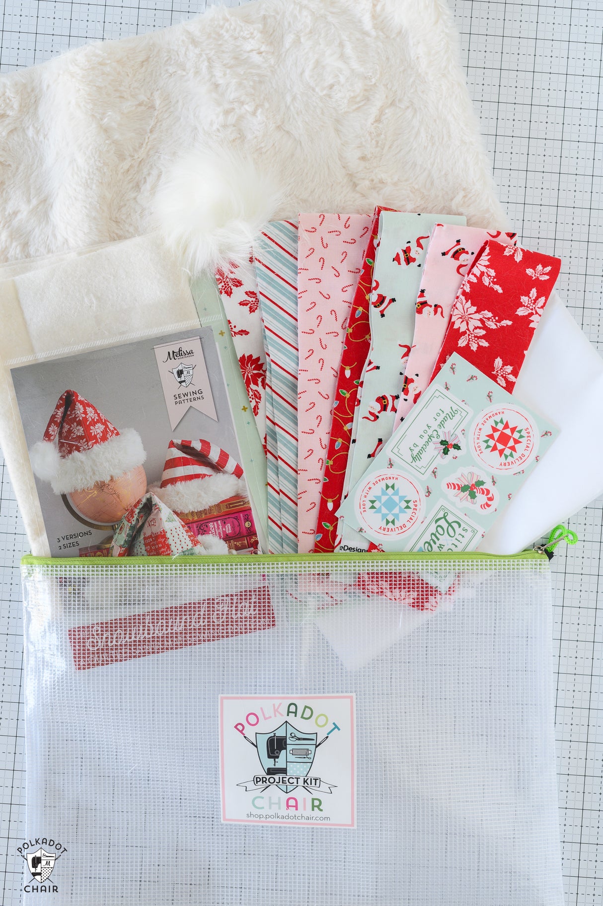 Snowbound Santa Hat Kit with Fabric and Pattern
