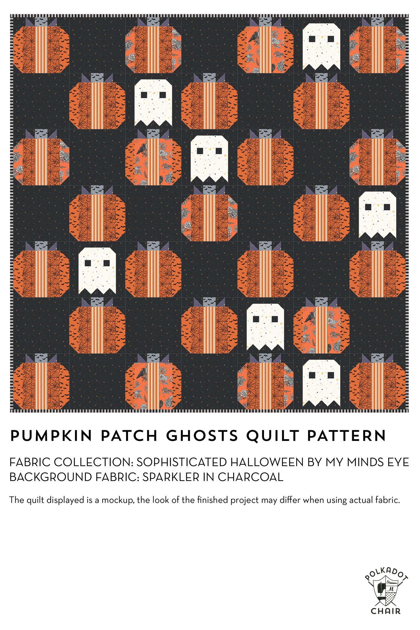 Pumpkin Patch Ghosts Halloween Quilt Pattern | Printed Pattern