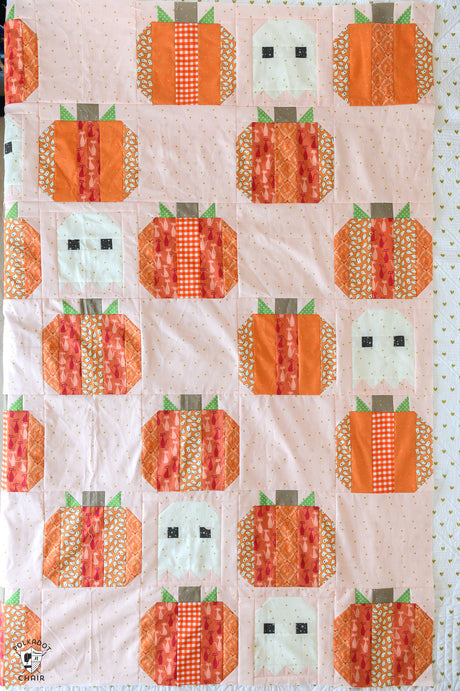 Pumpkin Patch Ghosts Halloween Quilt Pattern; Digital PDF Pattern