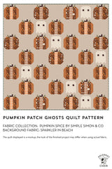 Pumpkin Patch Ghosts Halloween Quilt Pattern; Digital PDF Pattern