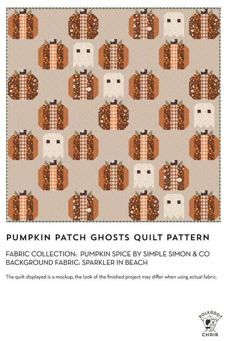 Pumpkin Patch Ghosts Halloween Quilt Pattern; Digital PDF Pattern