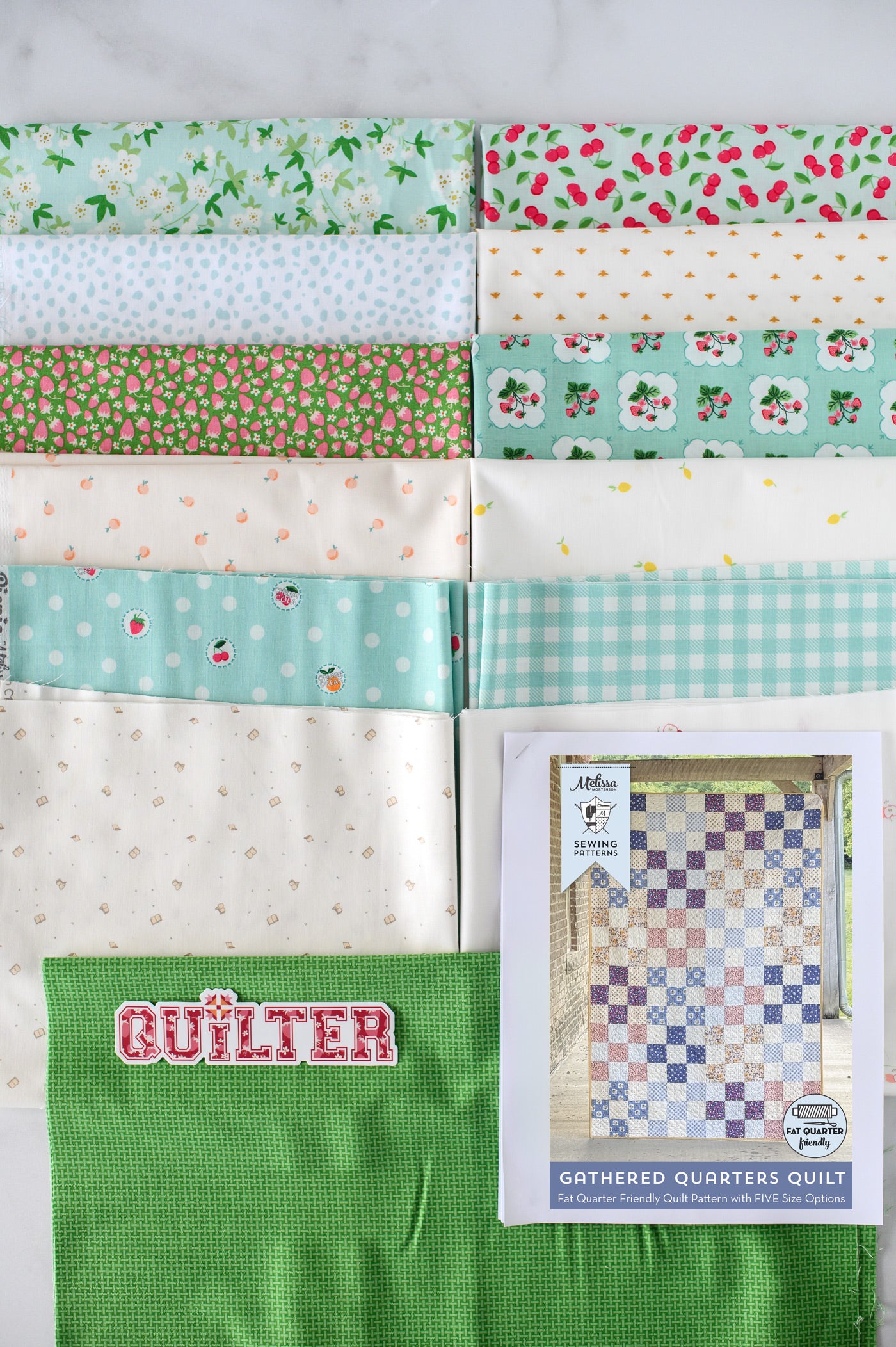 Gathered Quarters Summer Picnic Quilt Kit: Fabric, Quilt Pattern