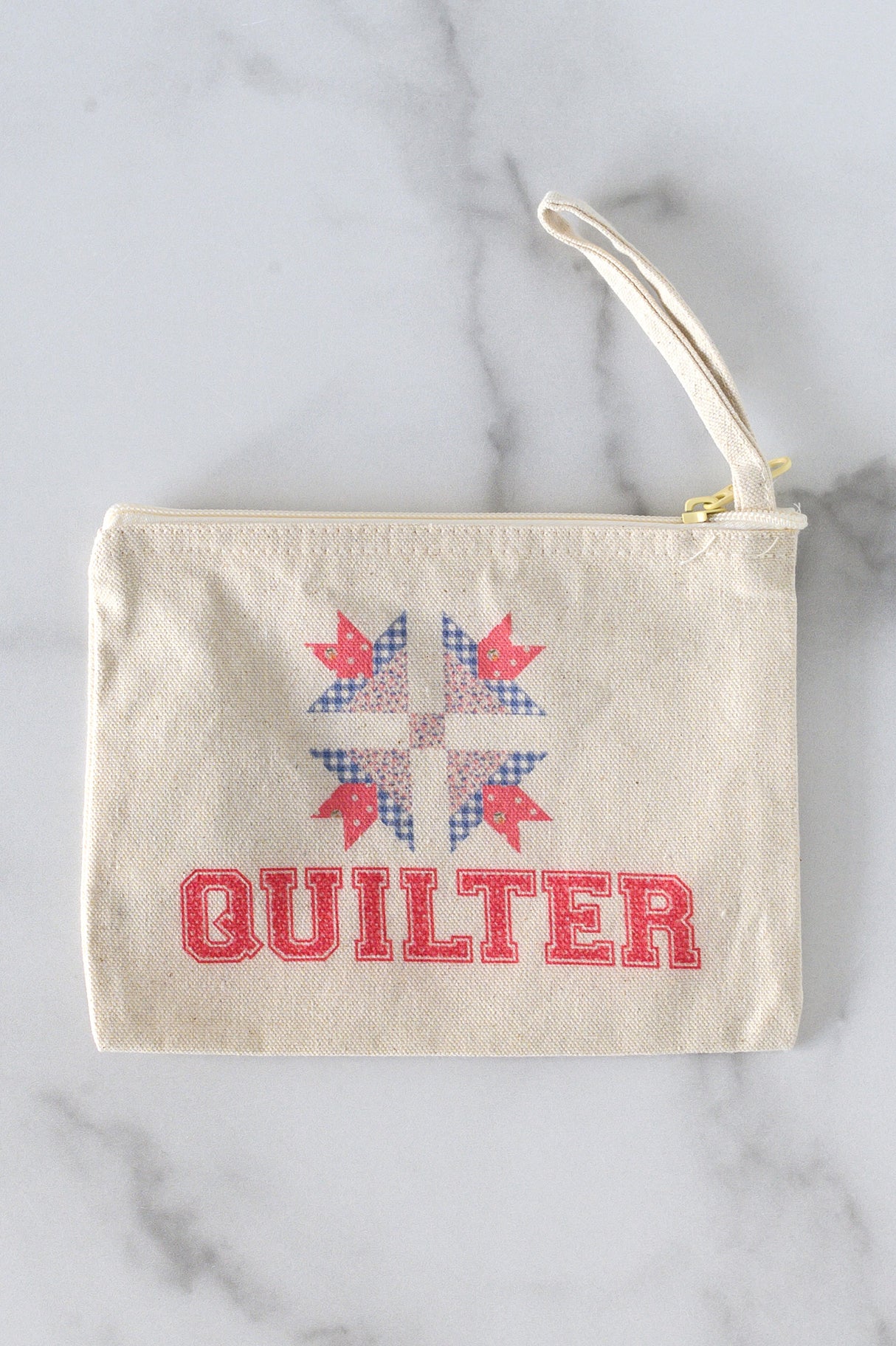Quilter Canvas Zip Bag