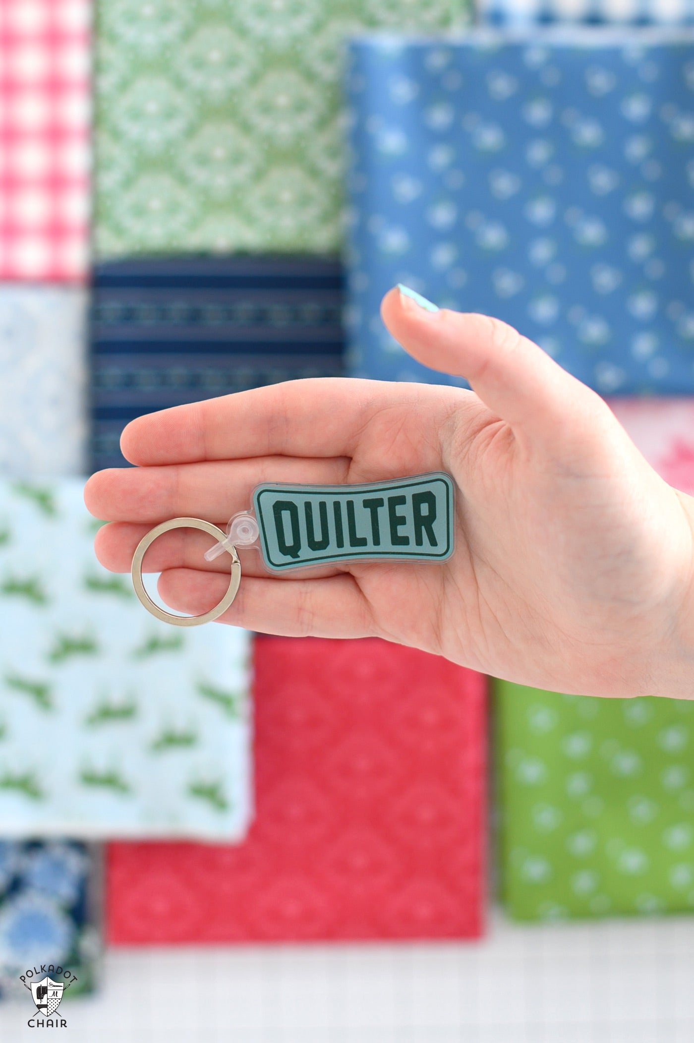 Acrylic Quilter Keychain