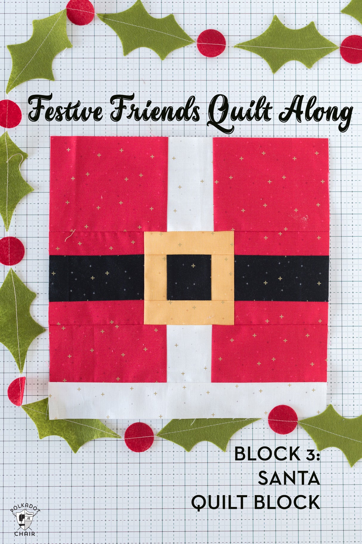 Santa Claus Quilt Block Pattern for Festive Friends Christmas Quilt | Digital PDF Pattern