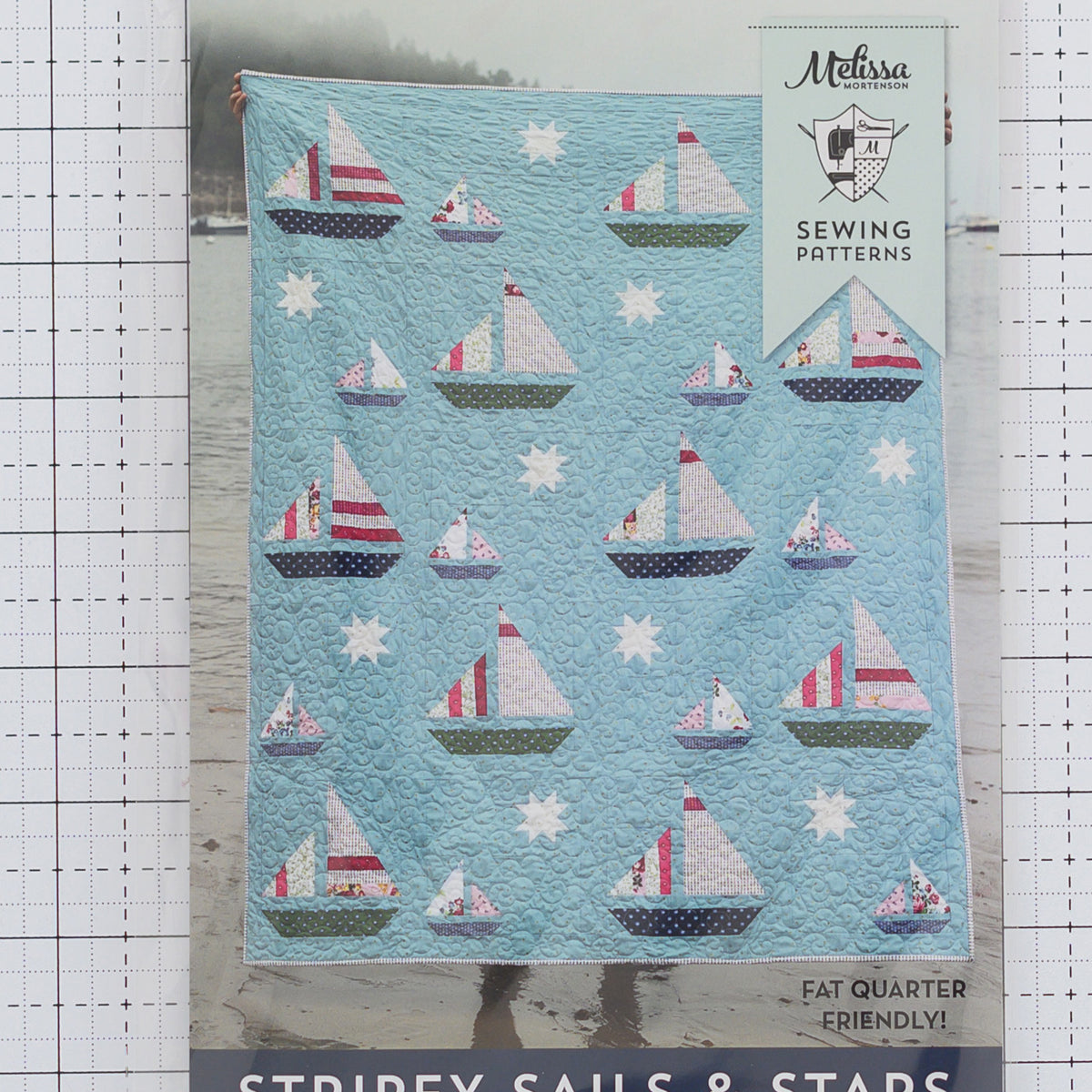 Stripey Sails & Stars Sailboat Quilt Pattern | Printed Pattern – Polka ...