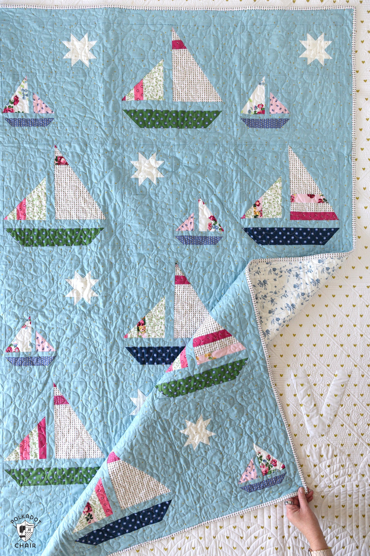 Stripey Sails & Stars Sailboat Quilt Pattern | Digital PDF Pattern