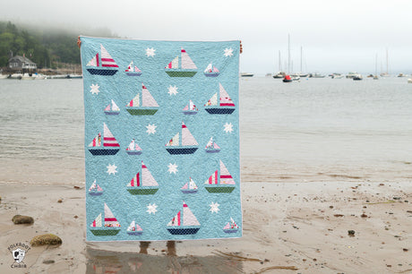 Stripey Sails & Stars Sailboat Quilt Pattern | Printed Pattern