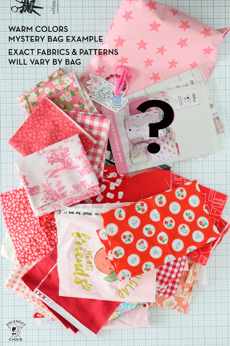 Mystery Scrap & Fat Quarter Fabric Bag; Riley Blake Fabrics, & Sewing Surprises