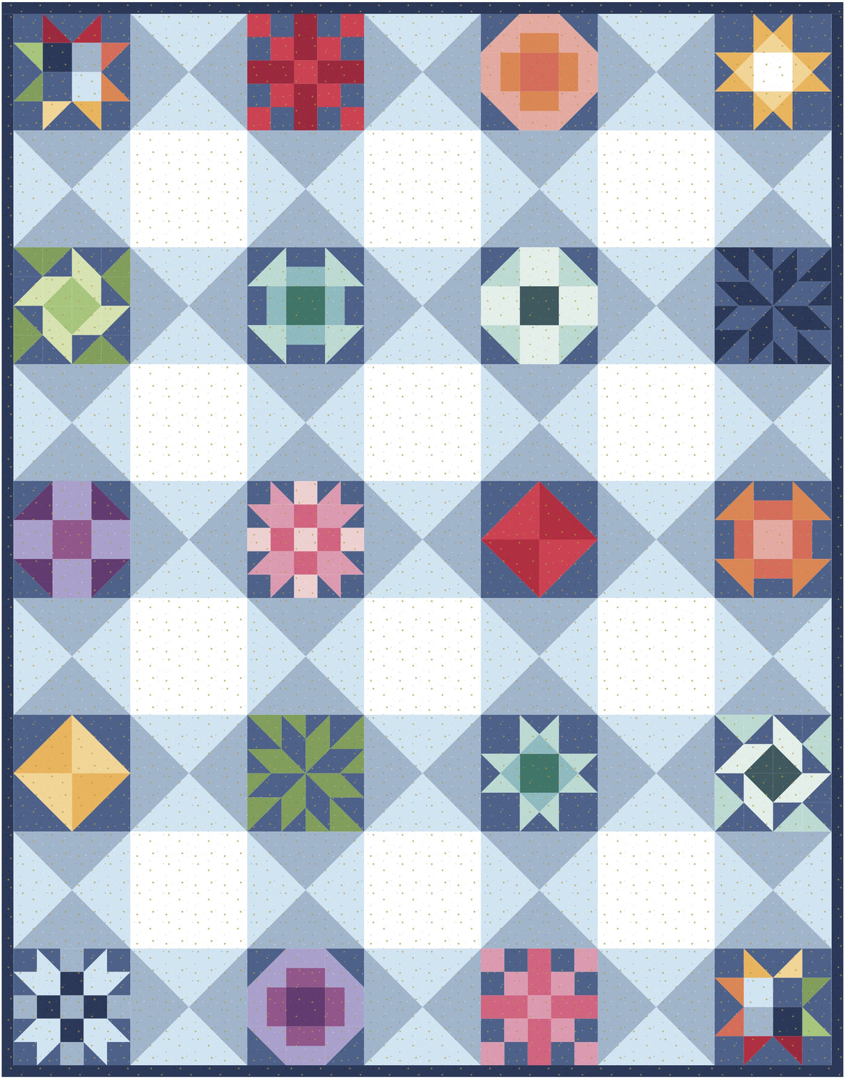 2023 Block of the Month; Starlight Sparkler Quilt Pattern | Digital PDF Pattern