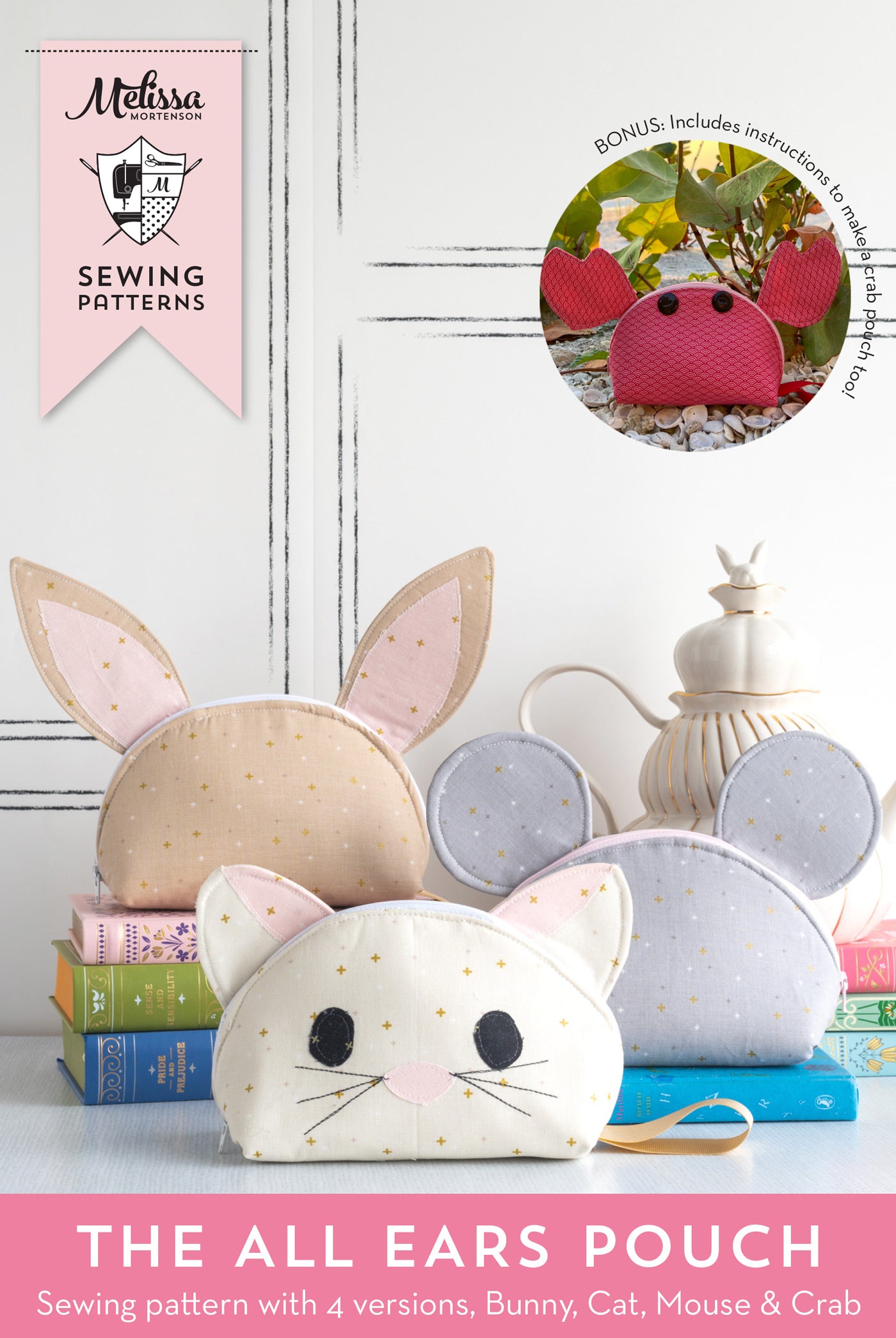All Ears Pouch Zip Pouch Sewing Pattern | Digital PDF Pattern
