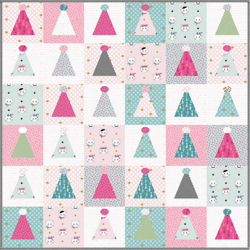 Santa's Hat Shop Christmas Quilt & Party Hat Quilt Pattern | Digital PDF Pattern - Polka Dot Chair Patterns by Melissa Mortenson