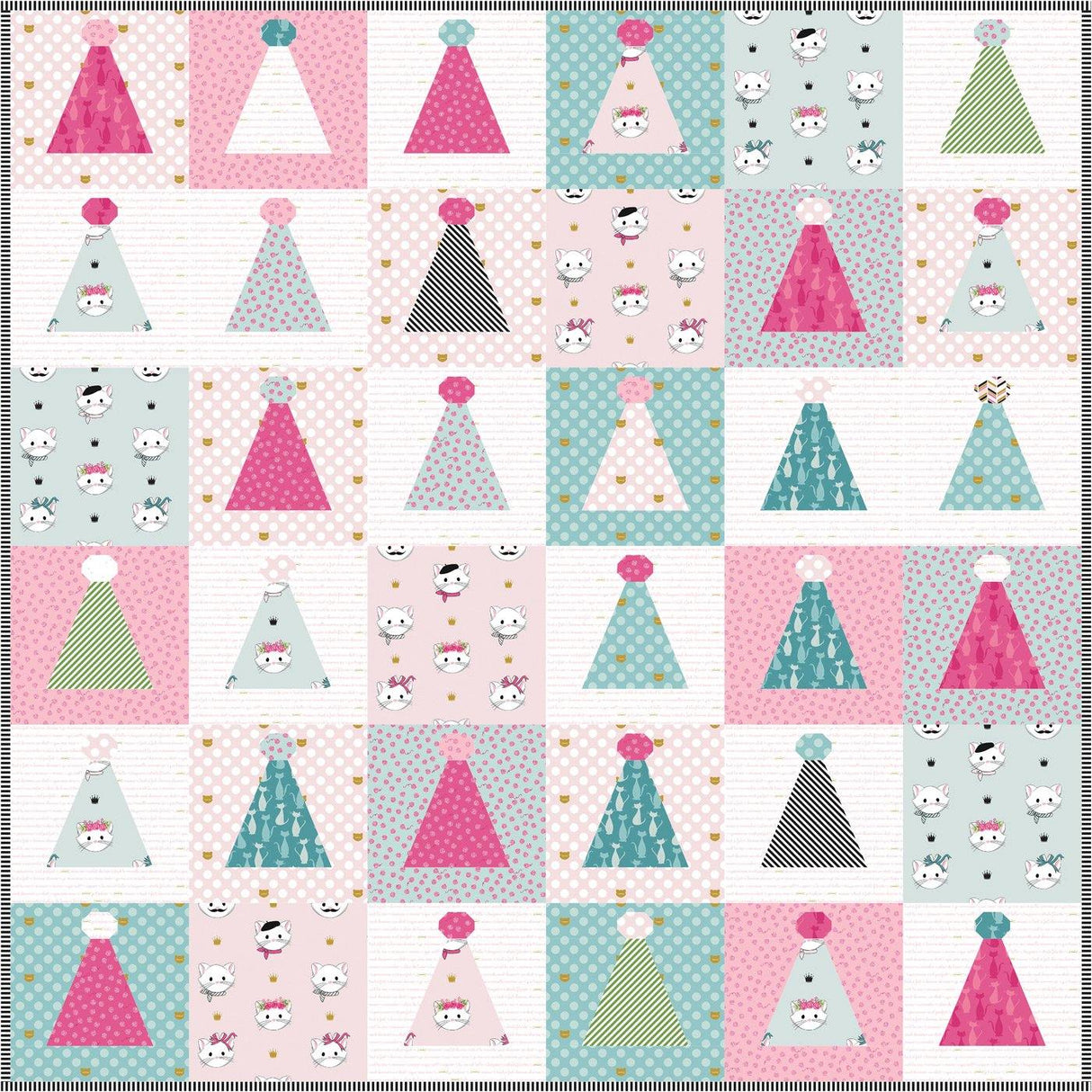 Santa's Hat Shop Christmas Quilt | PRINTED Quilt Pattern - Polka Dot Chair Patterns by Melissa Mortenson