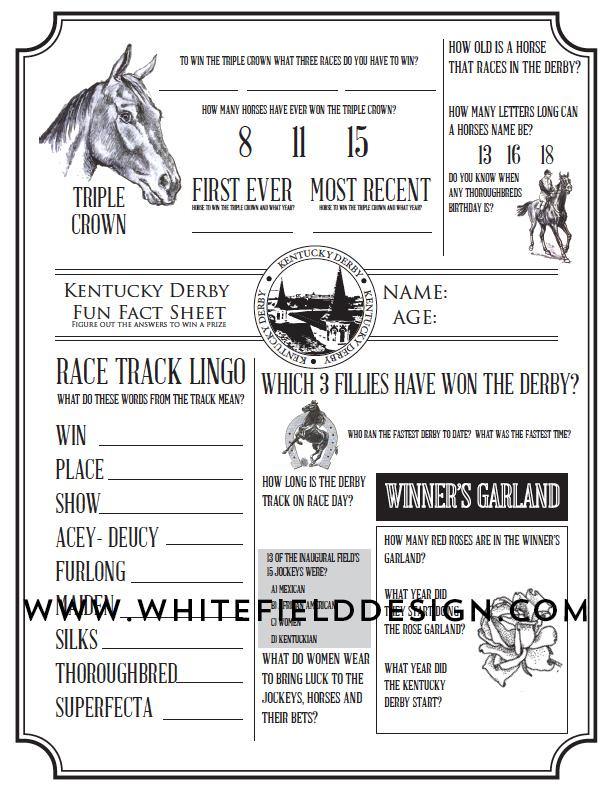 Derby Party Printables | Digital PDF Product – Polka Dot Chair Patterns ...