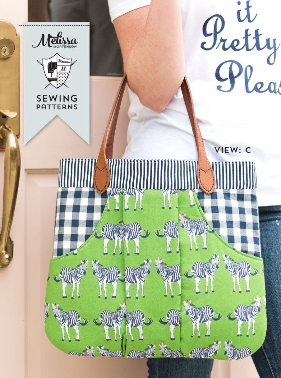 The Bookish Tote PDF Sewing Pattern Tote Bag Sewing Pattern 