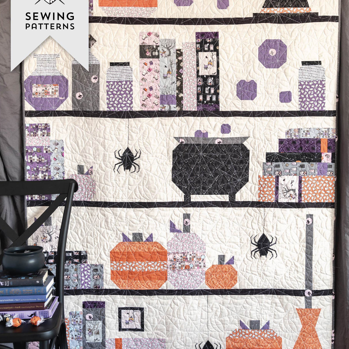 Spooky Quilt Pattern Spooky Shelfie Halloween Quilt Pattern | Digital PDF Pattern – Polka ...