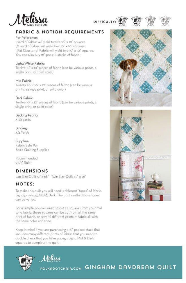 Gingham Daydream Quilt Pattern | Printed Pattern – Polka Dot Chair ...
