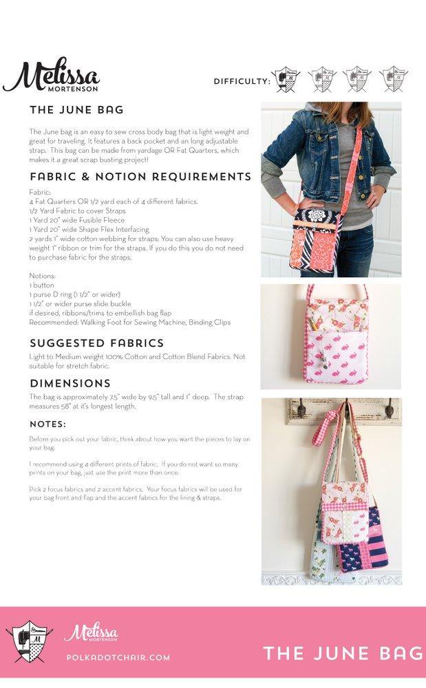 June Bag, Mini Messenger Bag Sewing Pattern | Digital PDF Pattern