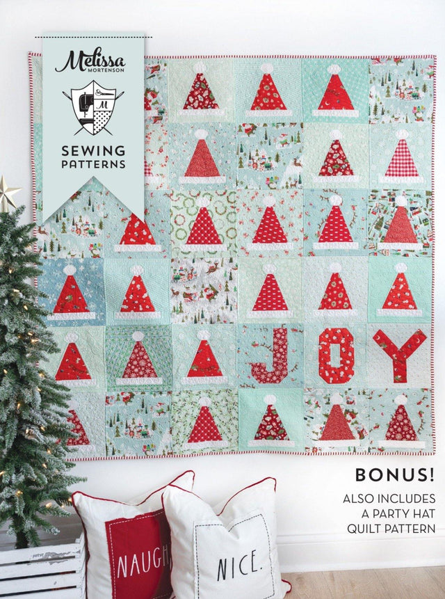 Santa's Hat Shop Christmas Quilt & Party Hat Quilt Pattern | Digital PDF Pattern - Polka Dot Chair Patterns by Melissa Mortenson