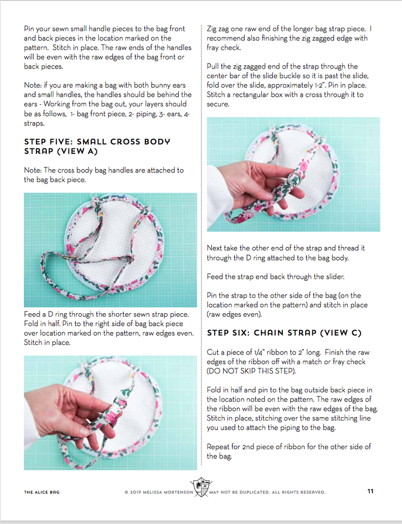 Alice Bag, A Circle Handbag Sewing Pattern | Digital PDF Pattern