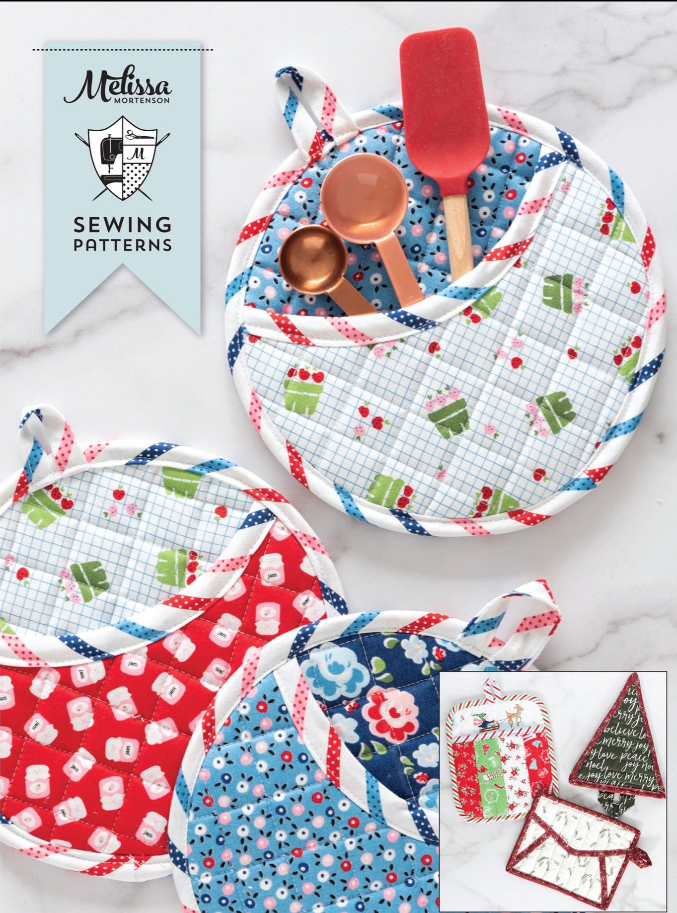 Quilted Potholder Parade Sewing Pattern with Holiday Version | Digital PDF
