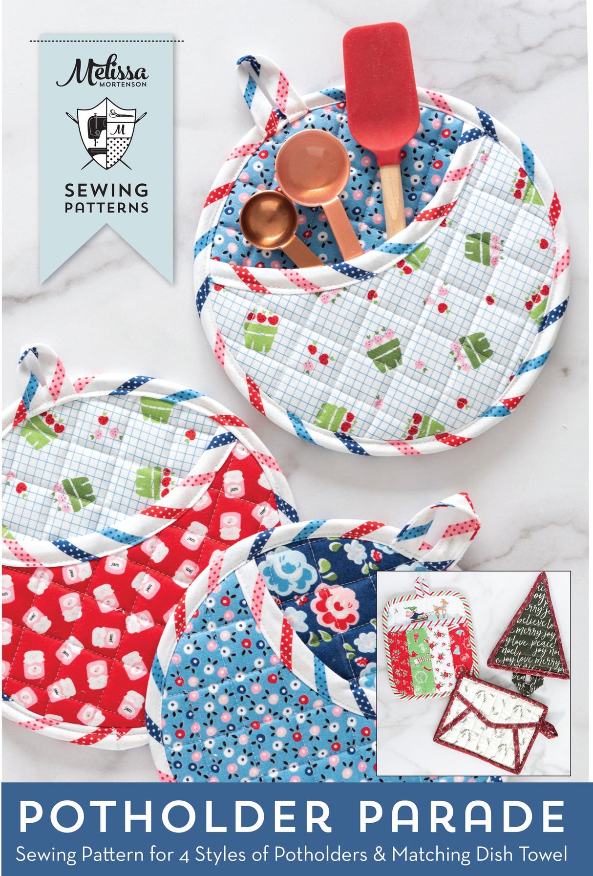 Potholder Parade Sewing Pattern; Package of 6 | Wholesale Only