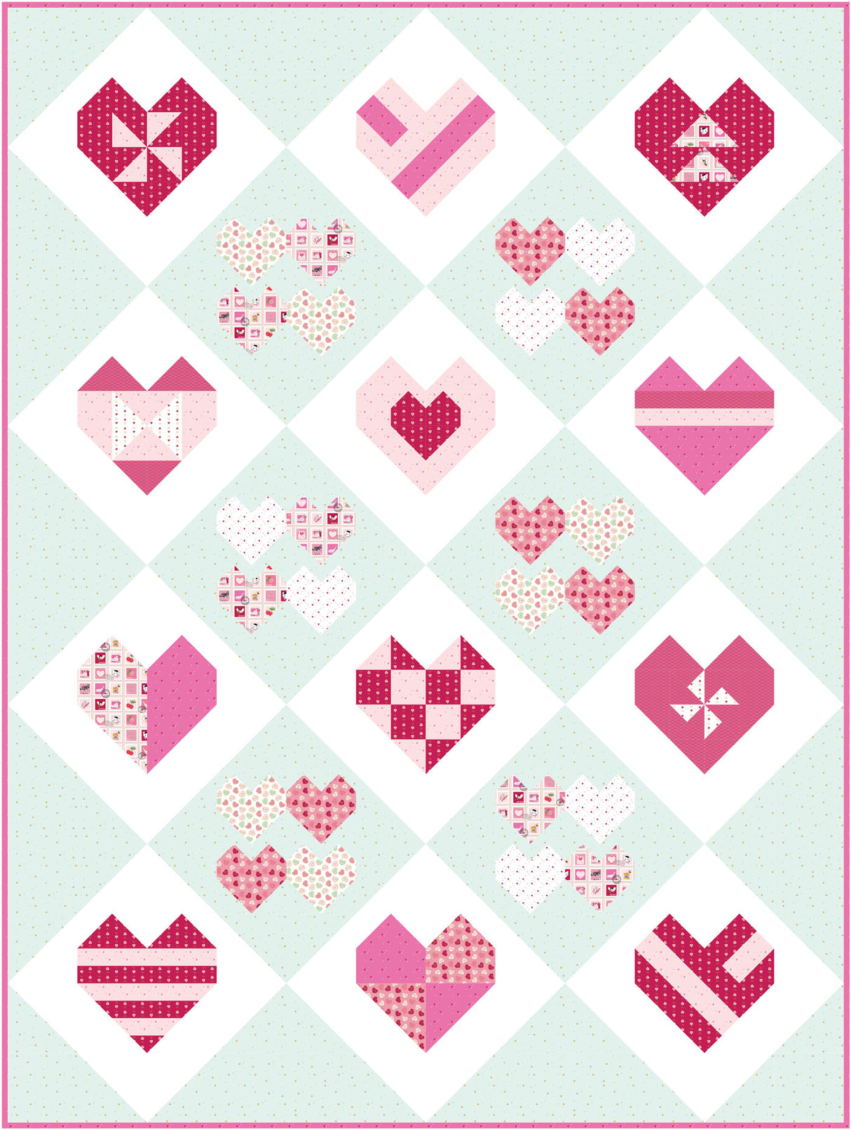 All the Hearts Quilt Pattern| Digital PDF Quilt Pattern