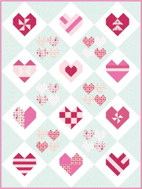 All the Hearts Quilt Pattern| Digital PDF Quilt Pattern